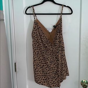 Cheetah Print Front Wrap Romper